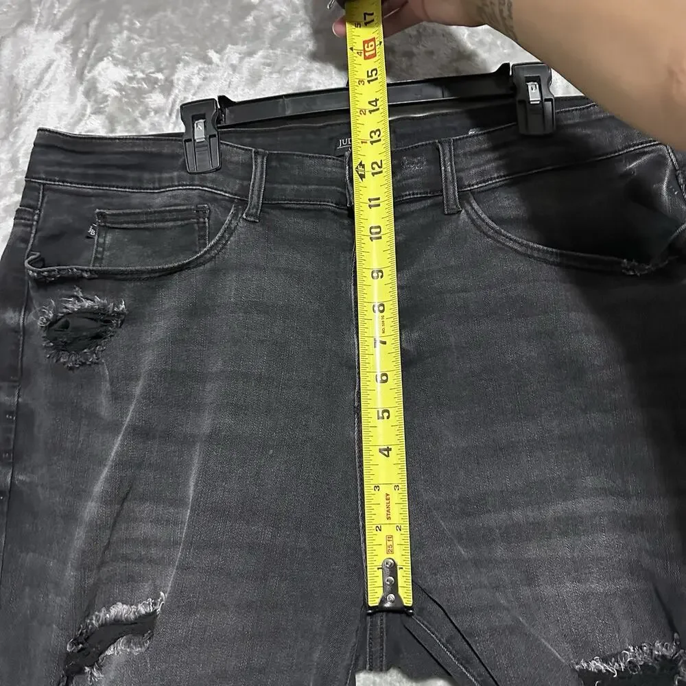 Judy Blue Womens 24W Jeans LOT of 2 Slim Fit Carpenter Blue Skinny Fit Capri Blk - Picture 14 of 16